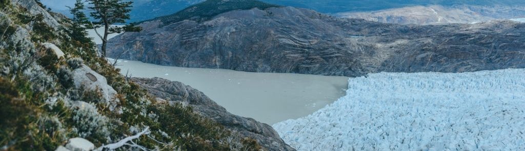 Scenic view of Grey glacier in Torres del Paine National Park, Chile